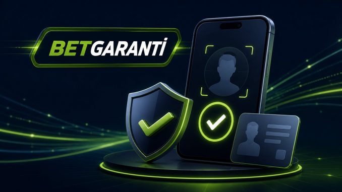 Betgaranti hesap doğrulama adımlarını simgeleyen telefon, kimlik kartı ve güvenlik kalkanı